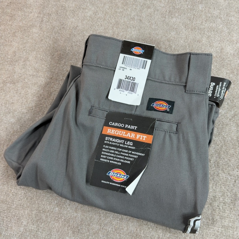 Dickies Cargo Pants Men's Sz 34x30 Regular Fit Straight Leg Cell Phone Pocket